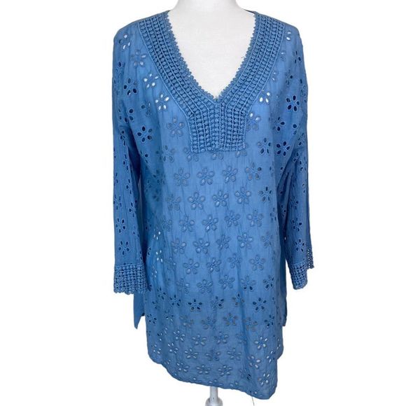 Blue Tunic Cover Up size L. - Picture 1 of 6